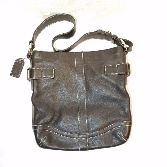 Coach #J05D-1453 Black Leather Shoulder Bag EUC - Picture 2 of 3